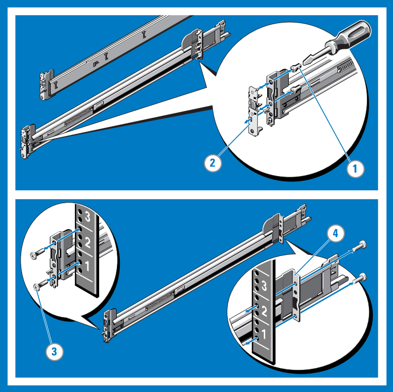 Install and remove tooled rails