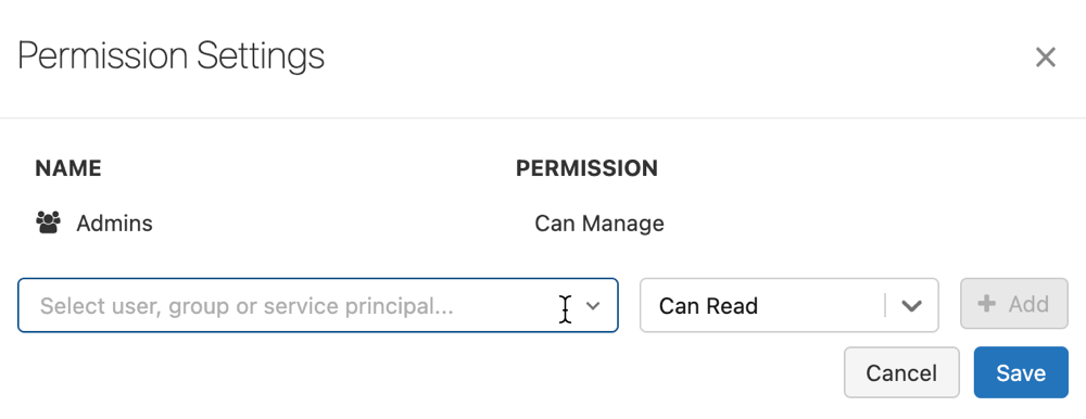 Changer les autorisations de modèle MLflow