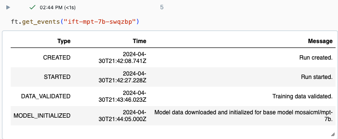 Utiliser l’API pour obtenir un état d’exécution