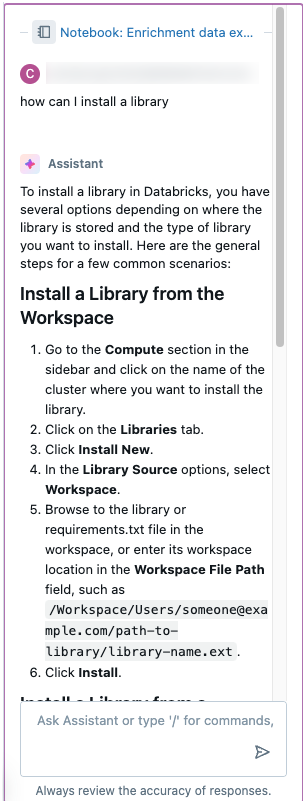 Répondez à une question à partir de la documentation Databricks.