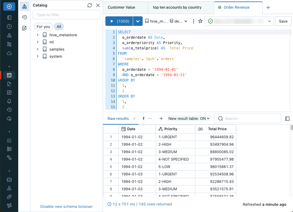 IU de l’éditeur SQL