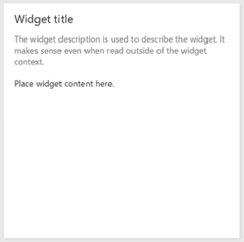 Widget avec titre et description