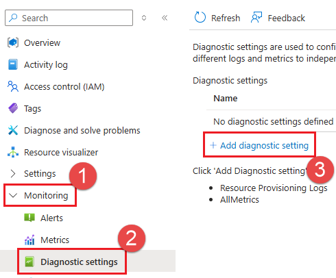 Capture d’écran du menu Ajouter un paramètre de diagnostic.