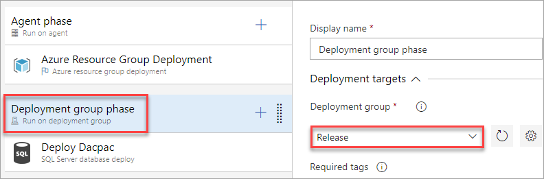 Configuration de la phase de groupe de déploiement