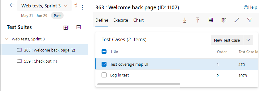 Capture d’écran montrant le plan de test copié, l’affichage du navigateur.