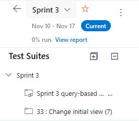 Capture d’écran montrant la suite de tests importée affichée.