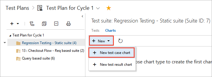 Capture d’écran montrant le nouveau graphique de cas de test.