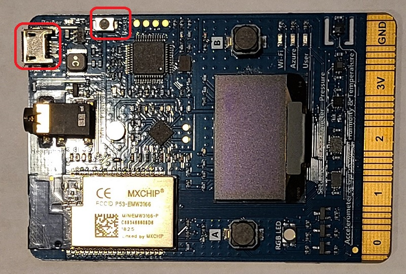 Localiser les composants clés sur la carte du DevKit MXChip