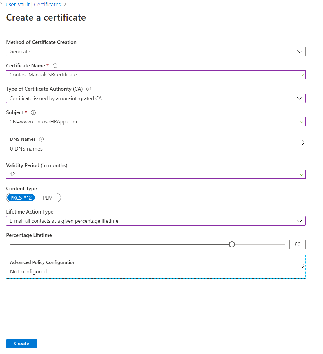 Capture d’écran des propriétés du certificat