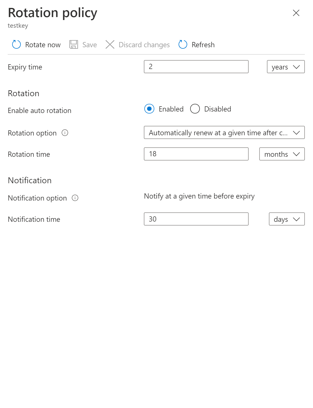 Configuration de la stratégie de rotation