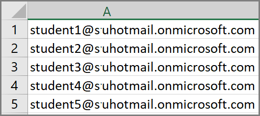 Capture d’écran montrant la liste des utilisateurs dans un fichier CSV.