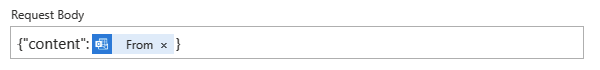 Capture d’écran montrant le workflow Consommation et une fonction avec un exemple complet de corps de requête pour la charge utile de l’objet de contexte.