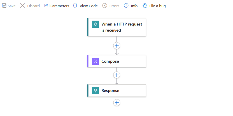 Capture d’écran montrant le portail Azure et le concepteur de flux de travail Standard avec déclencheur et actions.