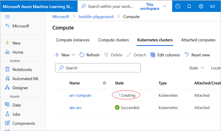 Capture d'écran des paramètres joints pour la configuration du cluster Kubernetes.