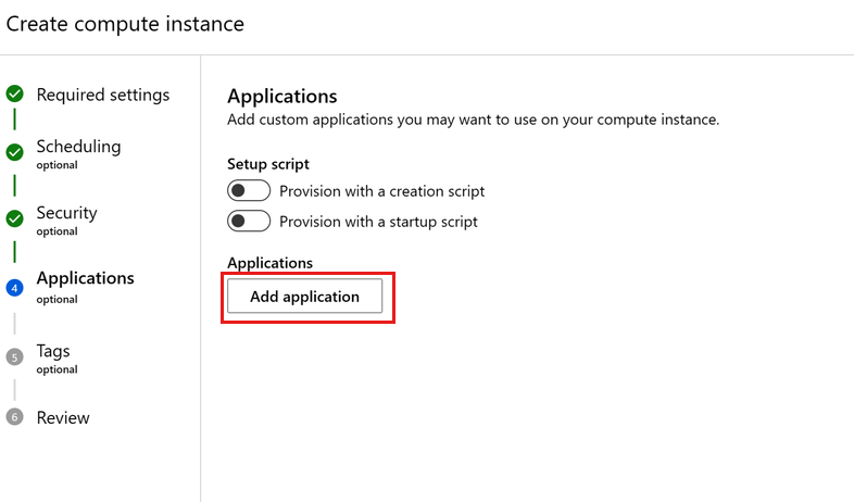 Capture d’écran montrant la configuration de service personnalisée.