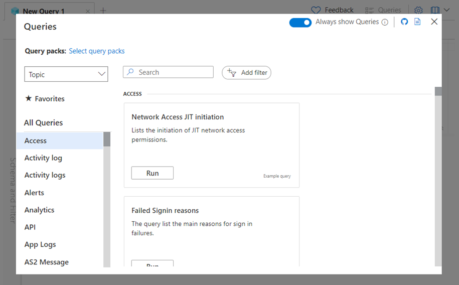 Capture d’écran de la plateforme Azure. Ouvrir les journaux.