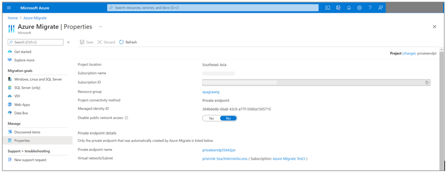 Propriétés d’Azure Migrate