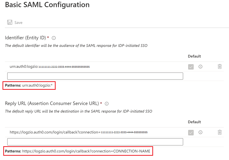 Configuration SAML de base.