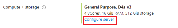 Capture d'écran de l'écran de configuration du calcul et du stockage.