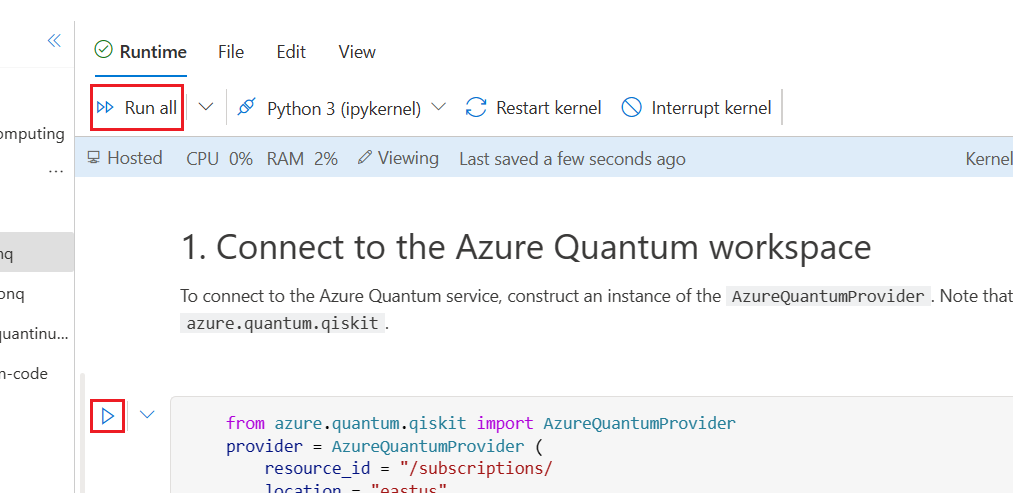 Capture d’écran du bloc-notes Jupyter montrant comment l’exécuter.