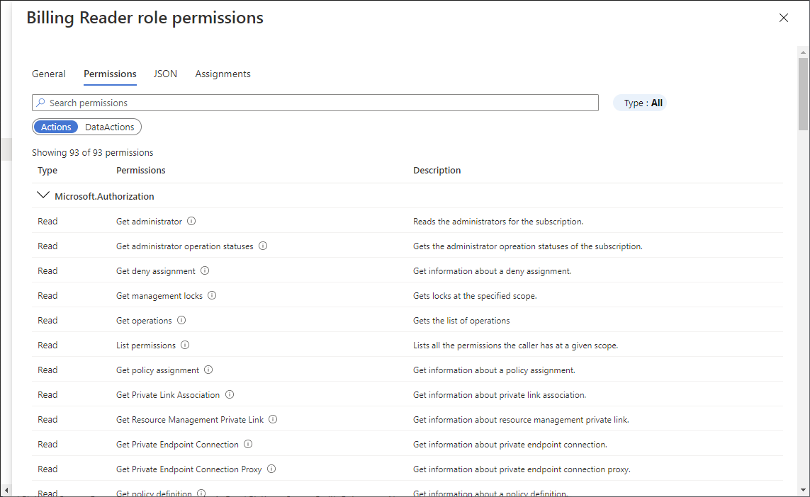 Capture d’écran montrant les autorisations de rôles avec une nouvelle expérience.