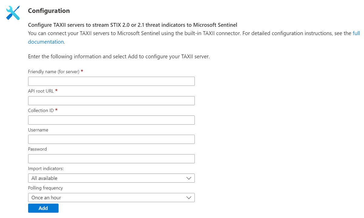 Configurer des serveurs TAXII