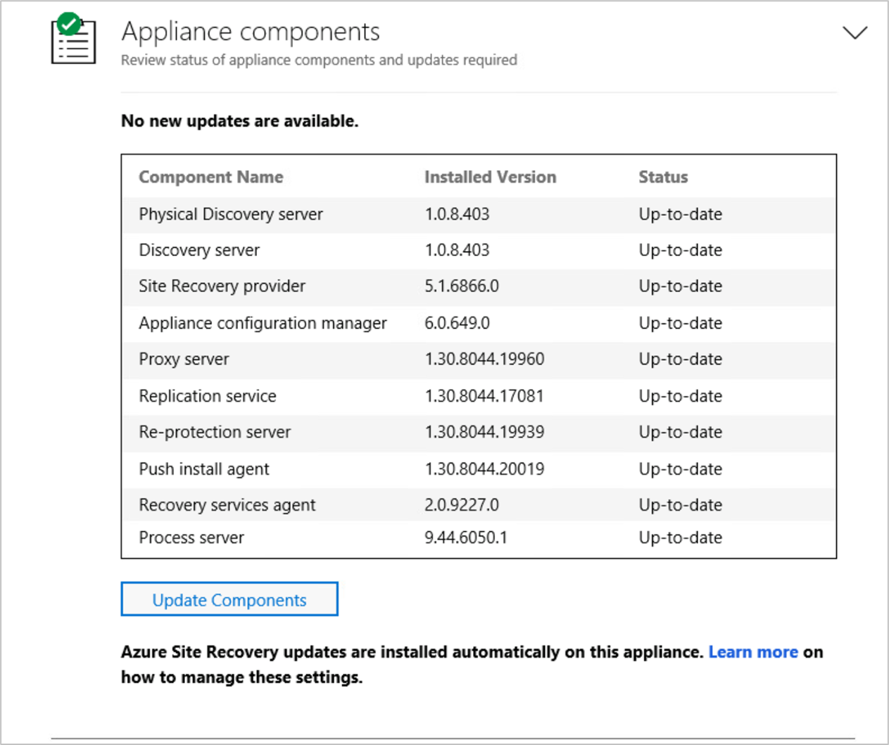 composants d’appliance de réplication