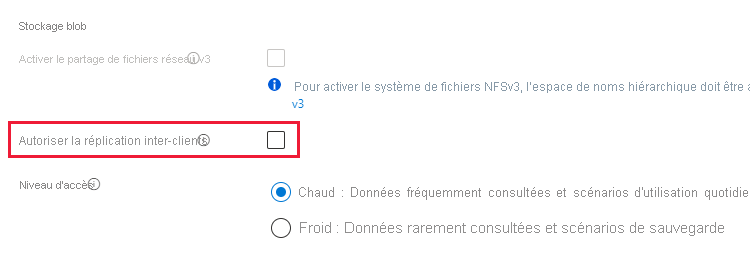 Screenshot showing how to disallow cross-tenant object replication for a new storage account