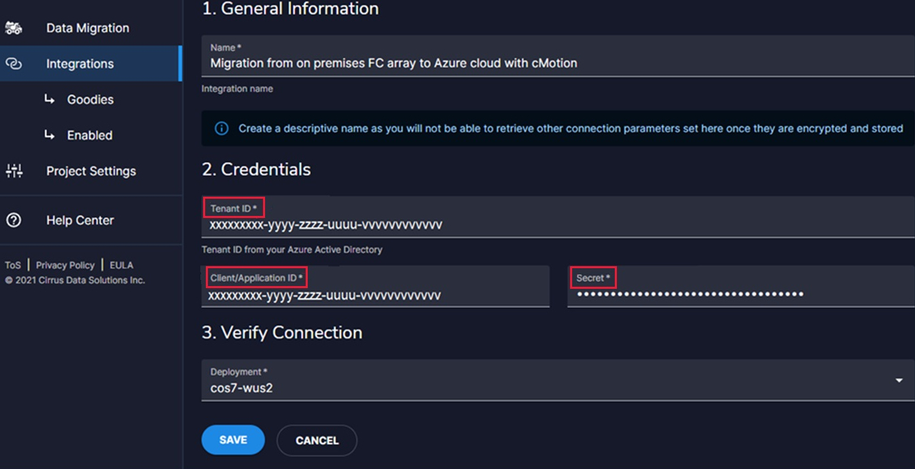 Capture d’écran montrant la saisie des informations d’identification Azure.