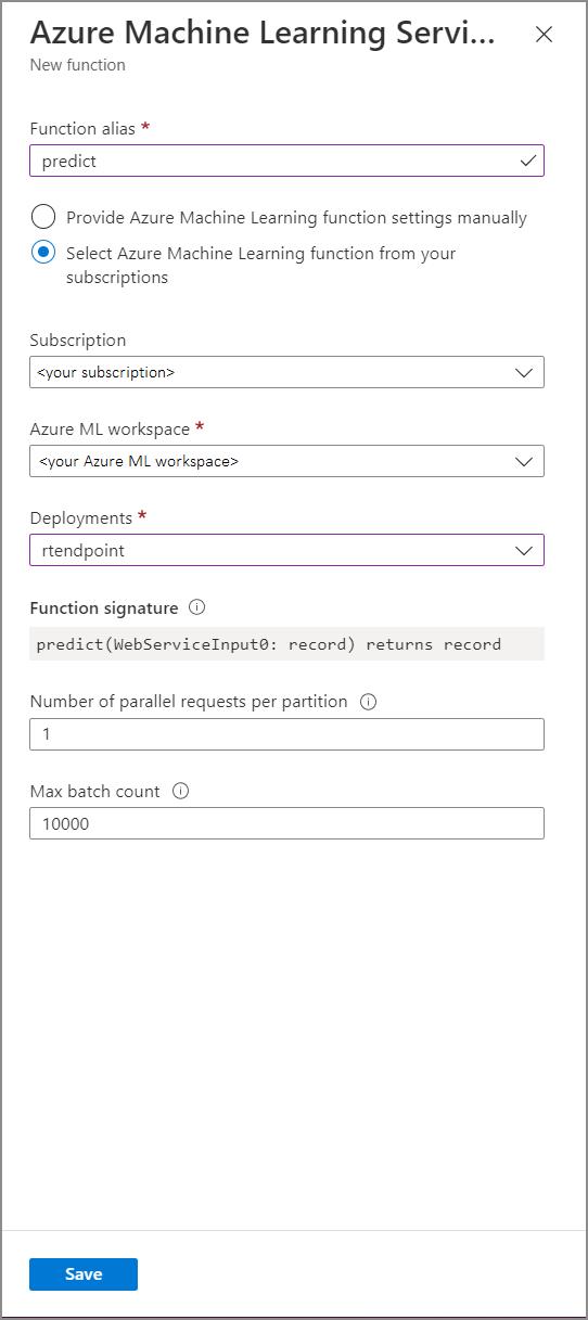 Configurer Azure Machine Learning UDF