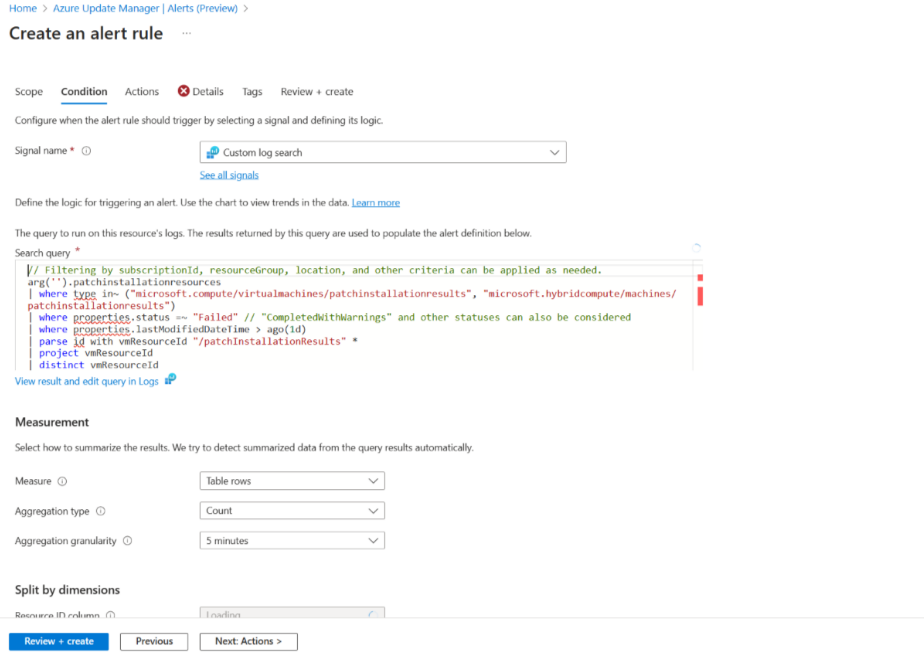 Capture d’écran montrant comment configurer une règle d’alerte avancée.