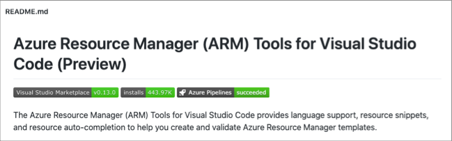 Capture d’écran d’un badge Azure Pipelines sur un fichier lisez-moi dans GitHub.