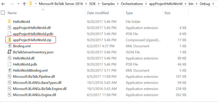 Générer le fichier zip dans votre projet BizTalk Server