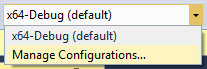 Capture d’écran de l’option Gérer les configurations sélectionnée dans la liste déroulante.