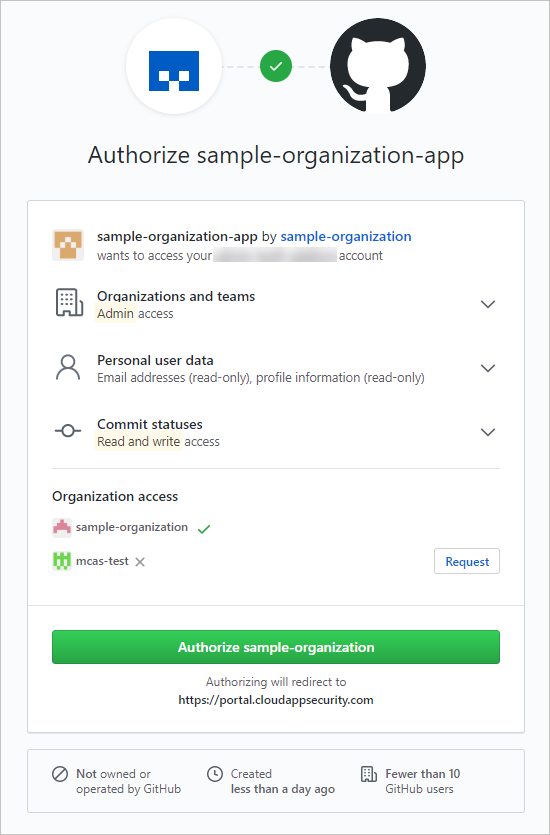 Capture d'écran montrant authorize github oauth.