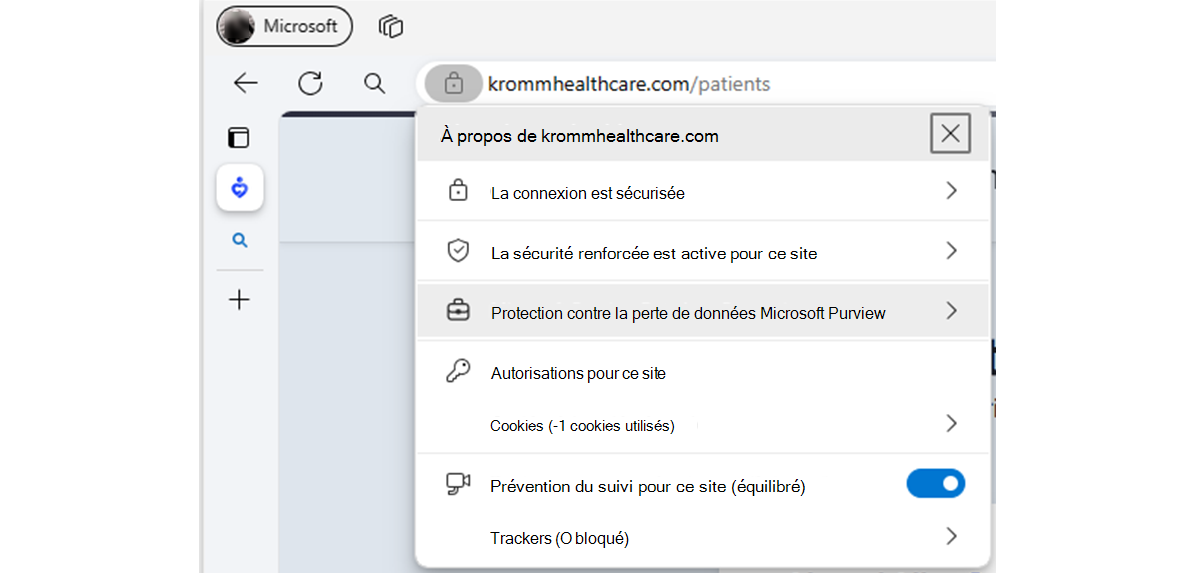 Indicateur pour les sites marqués comme « travail »