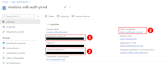 Capture d’écran de la page d’inscription de l’application une fois l’inscription de l’application terminée. Cette capture d’écran montre l’emplacement de l’ID d’application et de l’ID de locataire qui seront nécessaires dans une étape ultérieure. Il indique également l’emplacement du lien à utiliser pour ajouter un secret d’application pour l’application.