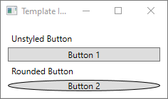 Fenêtre WPF avec un bouton ovale de modèle