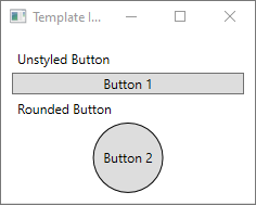 Fenêtre WPF avec un bouton circulaire de modèle