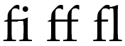 Texte utilisant des ligatures standard OpenType