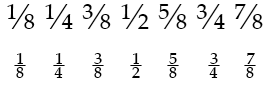 Texte à l’aide de fractions obliques openType et empilées