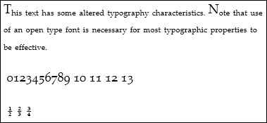 Capture d'écran : texte avec typographie altérée