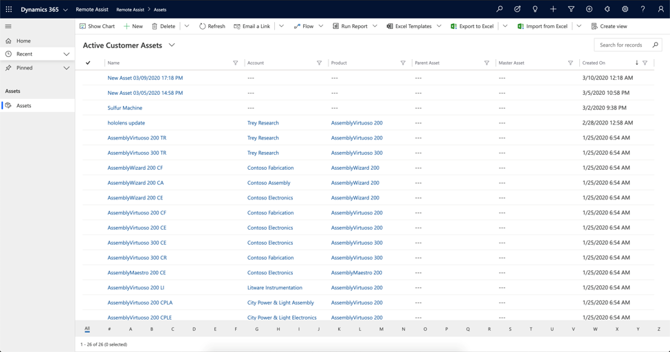 Expérience de l’application Unified Interface de Dynamics 365 Remote Assist pour créer et visualiser des enregistrements d’actifs