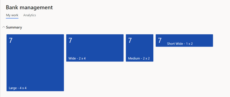 Quatre options de tailles différentes pour les vignettes