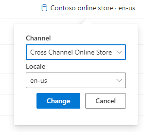 Option de magasin en ligne intercanal dans le champ Canaux une fois le partage intercanal activé.