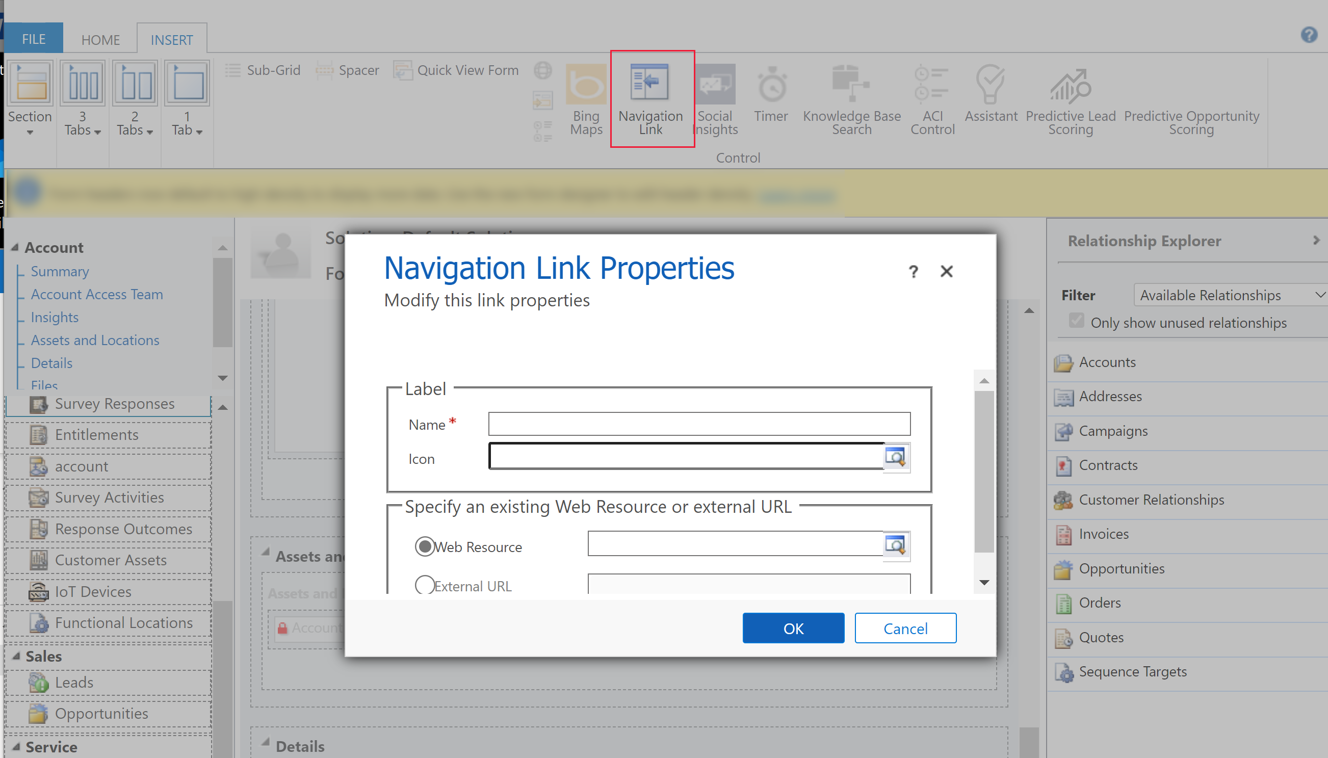 Ajouter un lien de navigation à un formulaire