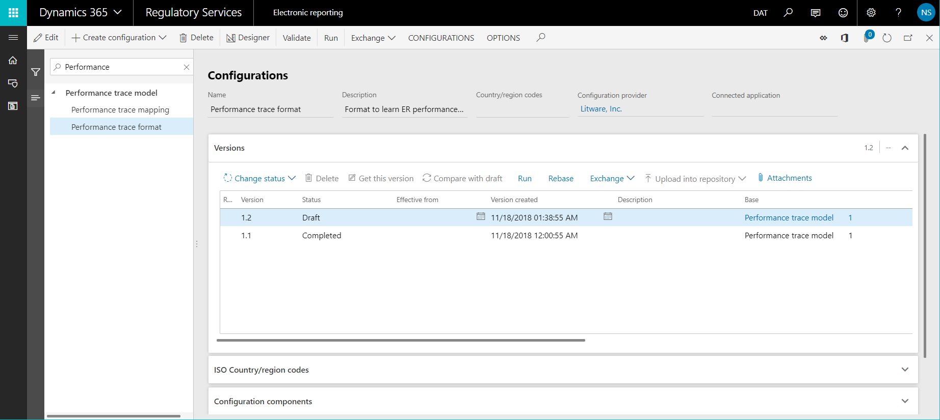 Page Configurations dans RCS.