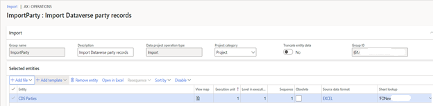 Importation des enregistrements de partie Dataverse.