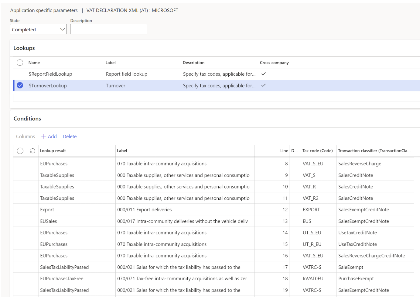 Application specific parameters;Application specific parameters AT