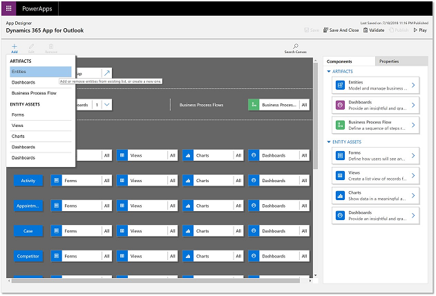 Sélectionnez les tables à activer sur la page Mes applications.